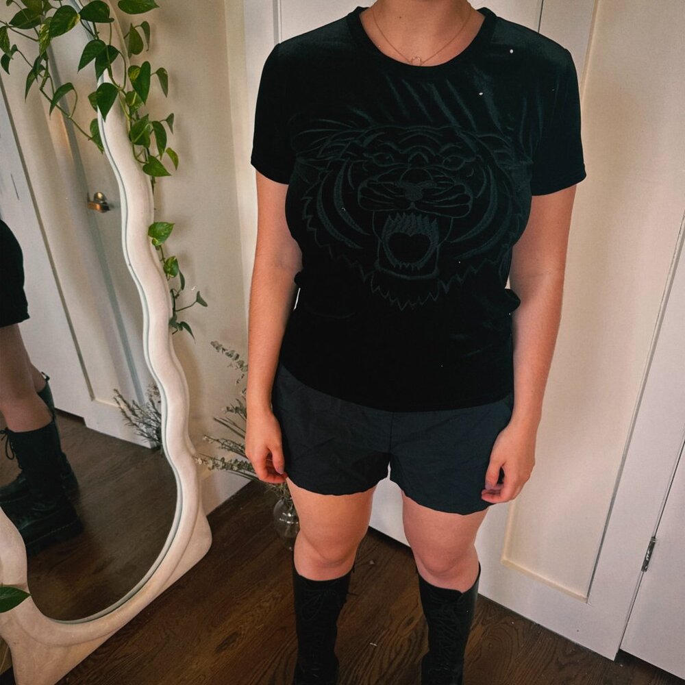 Black velvet T-shirt